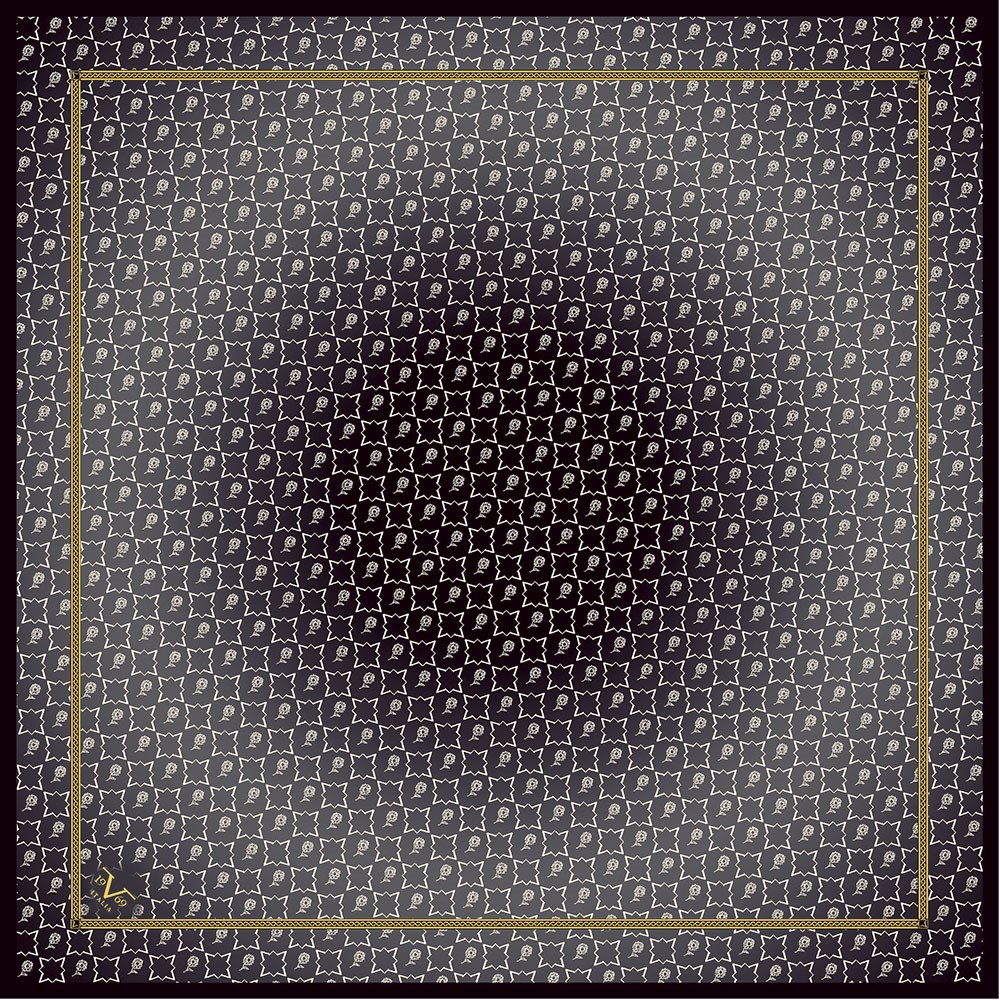 BLACK SERİ EŞARPGeometrik Desen Black Seri Twill Eşarp Askısı ile Birlikte 90x90 cm