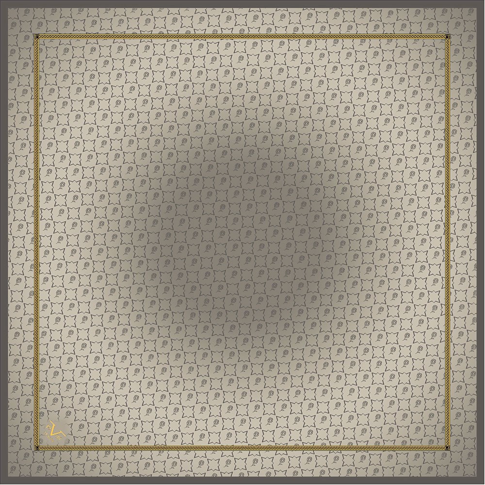 BLACK SERİ EŞARPGeometrik Desen Black Seri Twill Eşarp Askısı ile Birlikte 90x90 cm