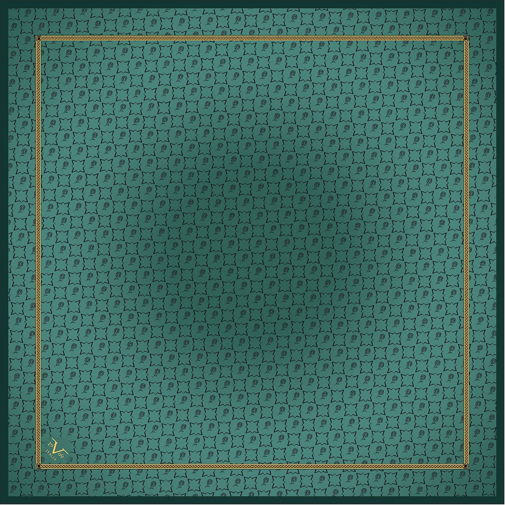 BLACK SERİ EŞARPGeometrik Desen Black Seri Twill Eşarp Askısı ile Birlikte 90x90 cm