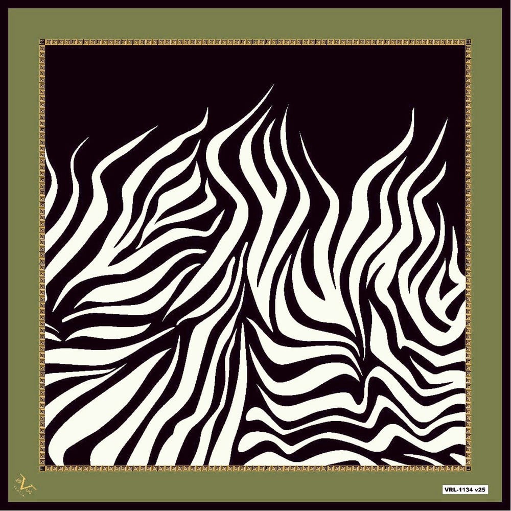 BLACK SERİ EŞARPZebra Desen Black Seri Twill Eşarp Askısı ile Birlikte 90x90 cm