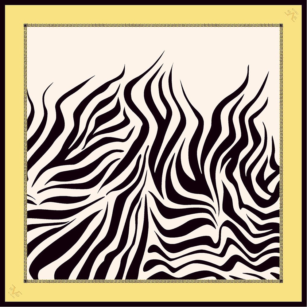 BLACK SERİ EŞARPZebra Desen Black Seri Twill Eşarp Askısı ile Birlikte 90x90 cm