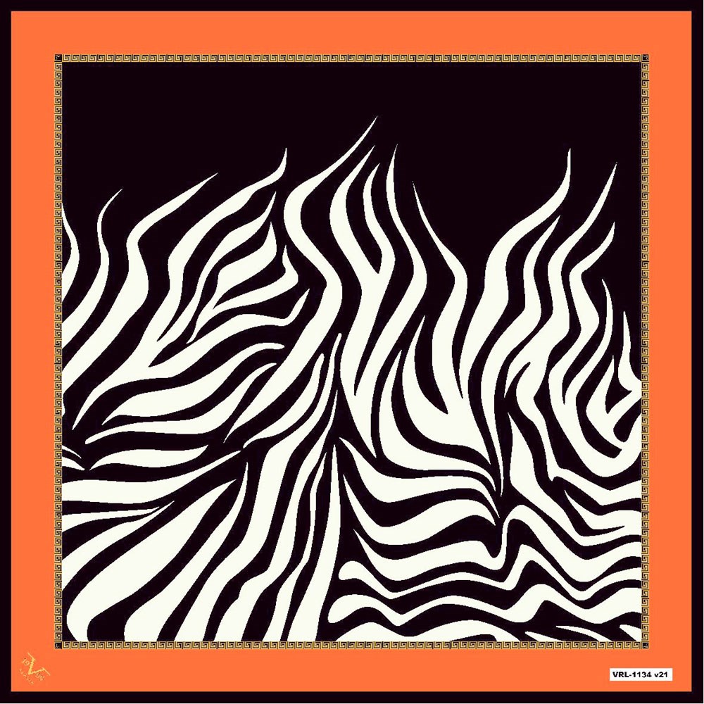 BLACK SERİ EŞARPZebra Desen Black Seri Twill Eşarp Askısı ile Birlikte 90x90 cm