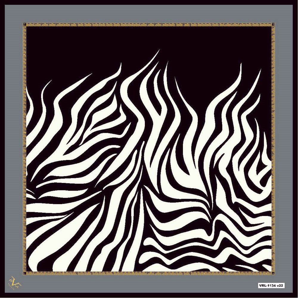 BLACK SERİ EŞARPZebra Desen Black Seri Twill Eşarp Askısı ile Birlikte 90x90 cm