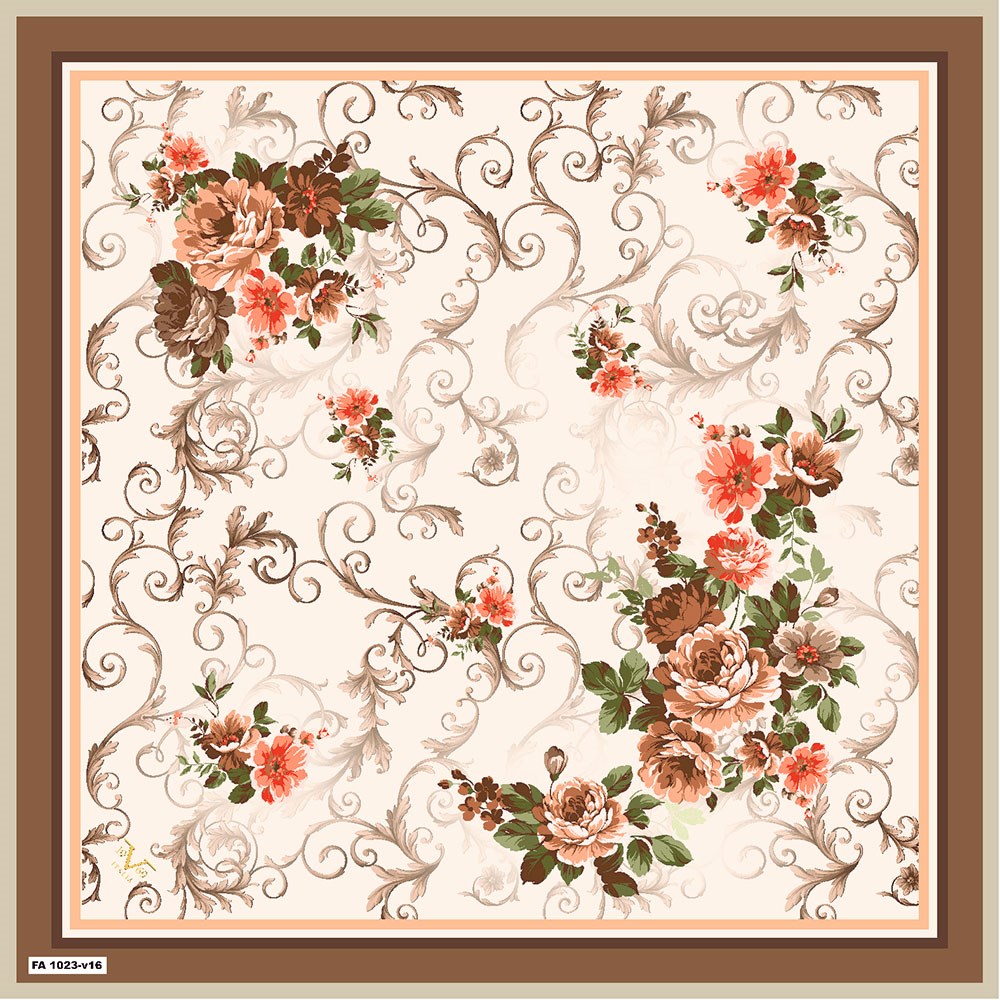 EŞARPÇiçekli Desen Black Seri Rayon Eşarp Askısı ile Birlikte 90x90 cm