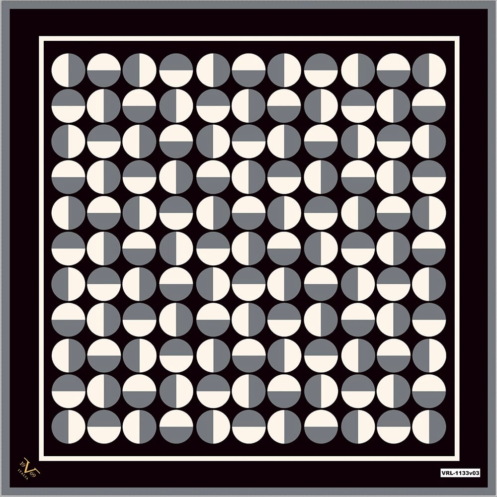 EŞARPGeometrik Desen Black Seri Twill Eşarp Askısı ile Birlikte 90x90 cm