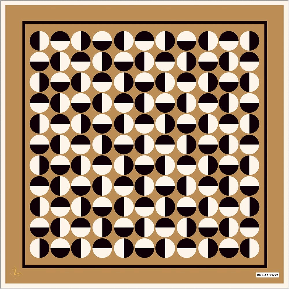 EŞARPGeometrik Desen Black Seri Twill Eşarp Askısı ile Birlikte 90x90 cm