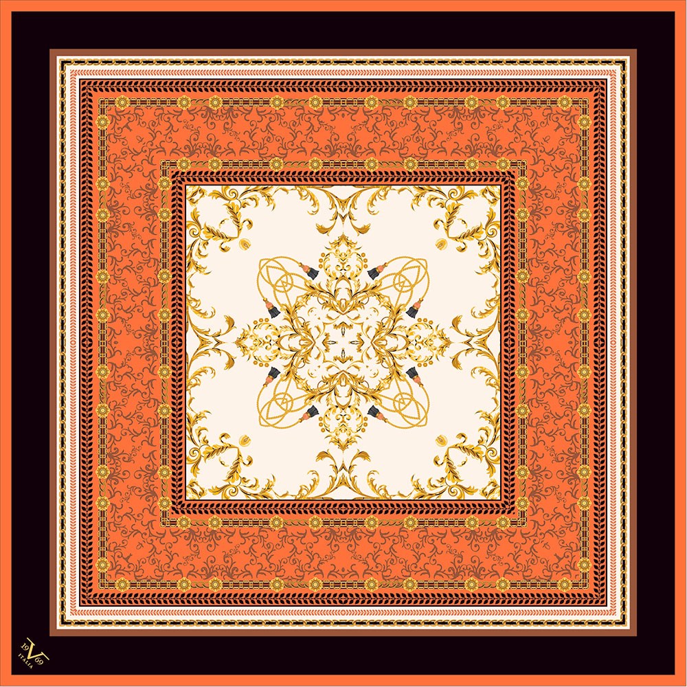 BLACK SERİ EŞARPMandala Desen Black Seri Twill Eşarp Askısı ile Birlikte 90x90 cm