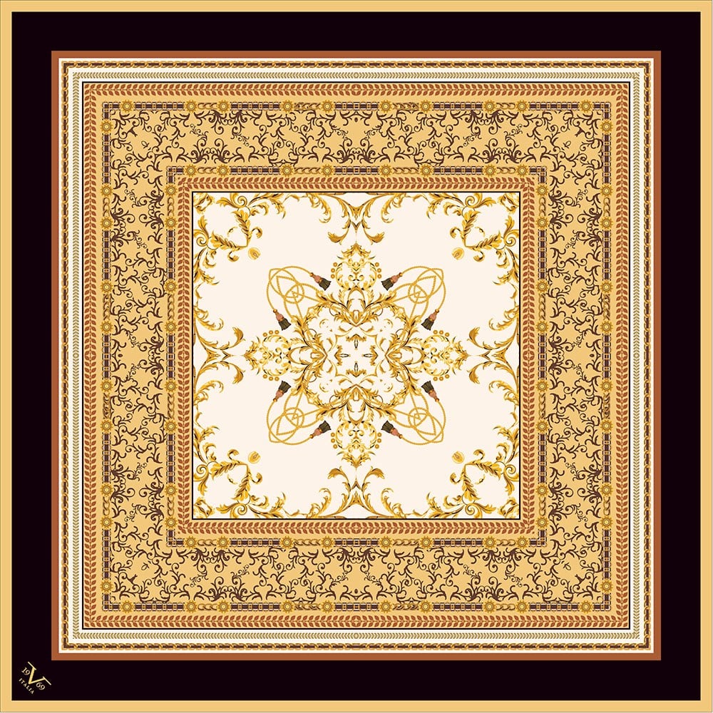 BLACK SERİ EŞARPMandala Desen Black Seri Twill Eşarp Askısı ile Birlikte 90x90 cm