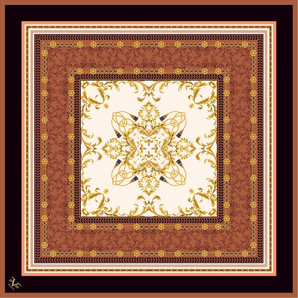 BLACK SERİ EŞARPMandala Desen Black Seri Twill Eşarp Askısı ile Birlikte 90x90 cm