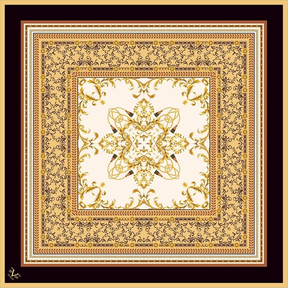 BLACK SERİ EŞARPMandala Desen Black Seri Twill Eşarp Askısı ile Birlikte 90x90 cm
