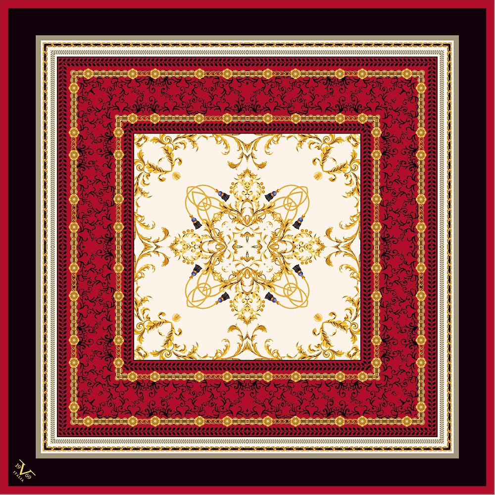 BLACK SERİ EŞARPMandala Desen Black Seri Twill Eşarp Askısı ile Birlikte 90x90 cm