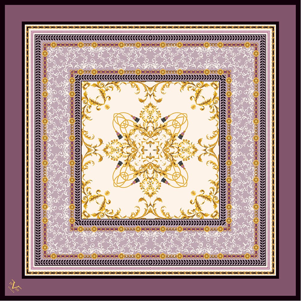 BLACK SERİ EŞARPMandala Desen Black Seri Twill Eşarp Askısı ile Birlikte 90x90 cm