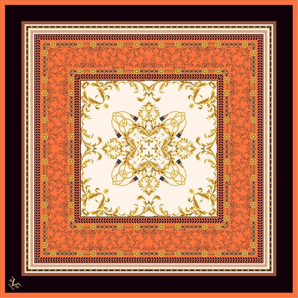 BLACK SERİ EŞARPMandala Desen Black Seri Twill Eşarp Askısı ile Birlikte 90x90 cm