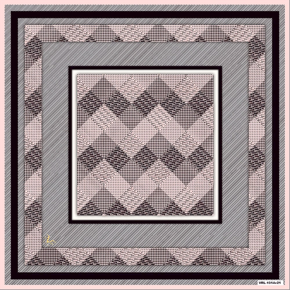 EŞARPGeometrik Desen Black Seri Twill Eşarp Askısı ile Birlikte 90x90 cm