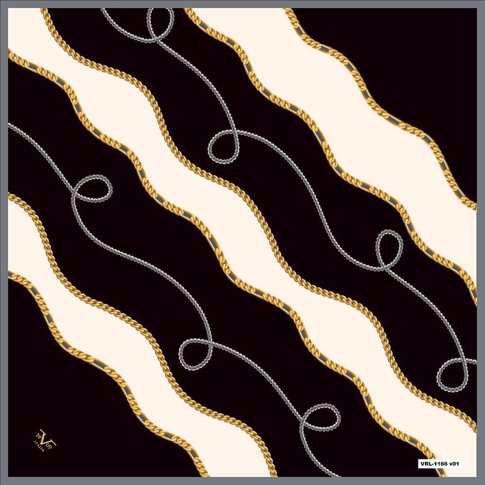 BLACK SERİ EŞARPZincirli Desen Black Seri Twill Eşarp Askısı ile Birlikte 90x90 cm