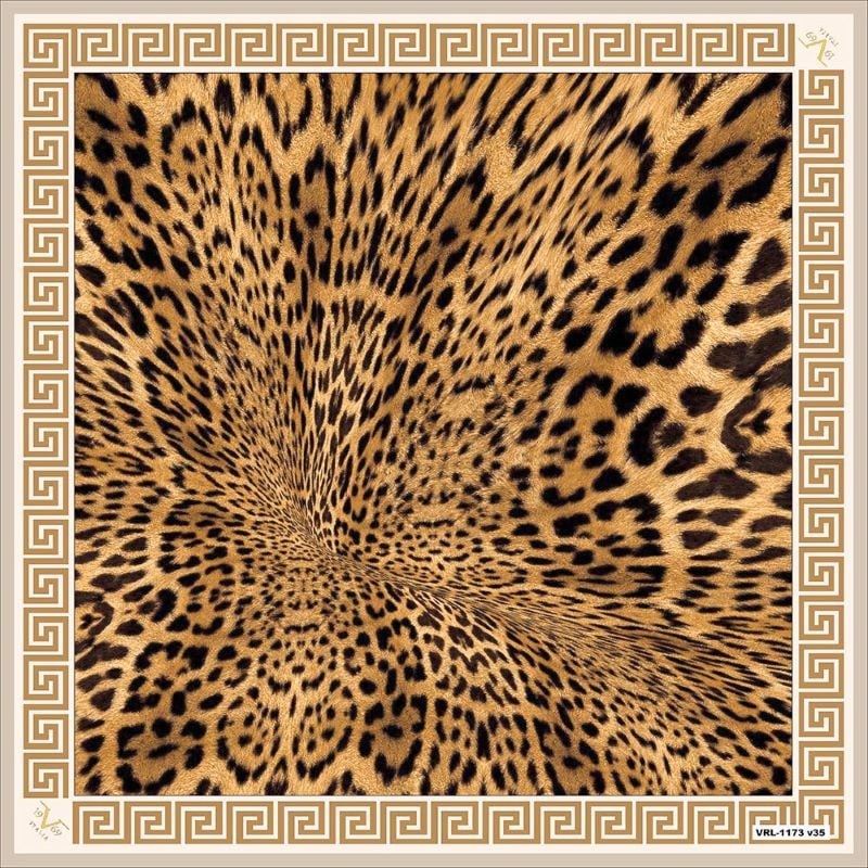 BLACK SERİ EŞARPLeopar Desen Black Seri Twill Eşarp Askısı ile Birlikte 90x90 cm