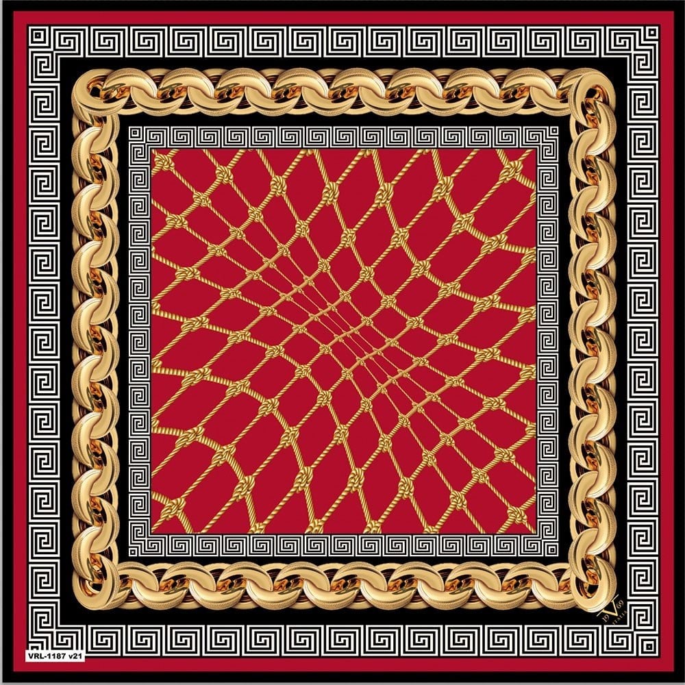 BLACK SERİ EŞARPZincirli Desen Black Seri Twill Eşarp Askısı ile Birlikte 90x90 cm