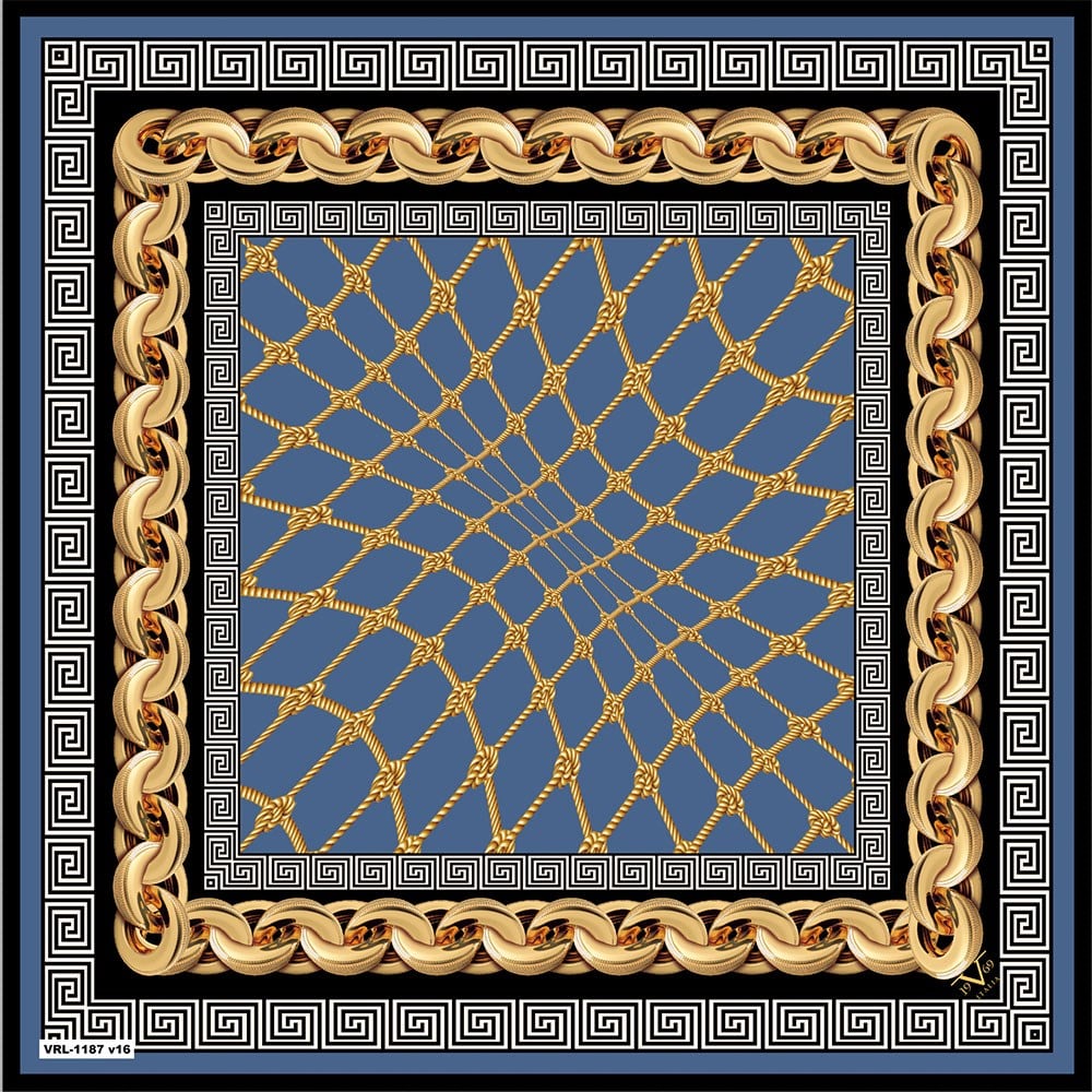 BLACK SERİ EŞARPZincirli Desen Black Seri Twill Eşarp Askısı ile Birlikte 90x90 cm