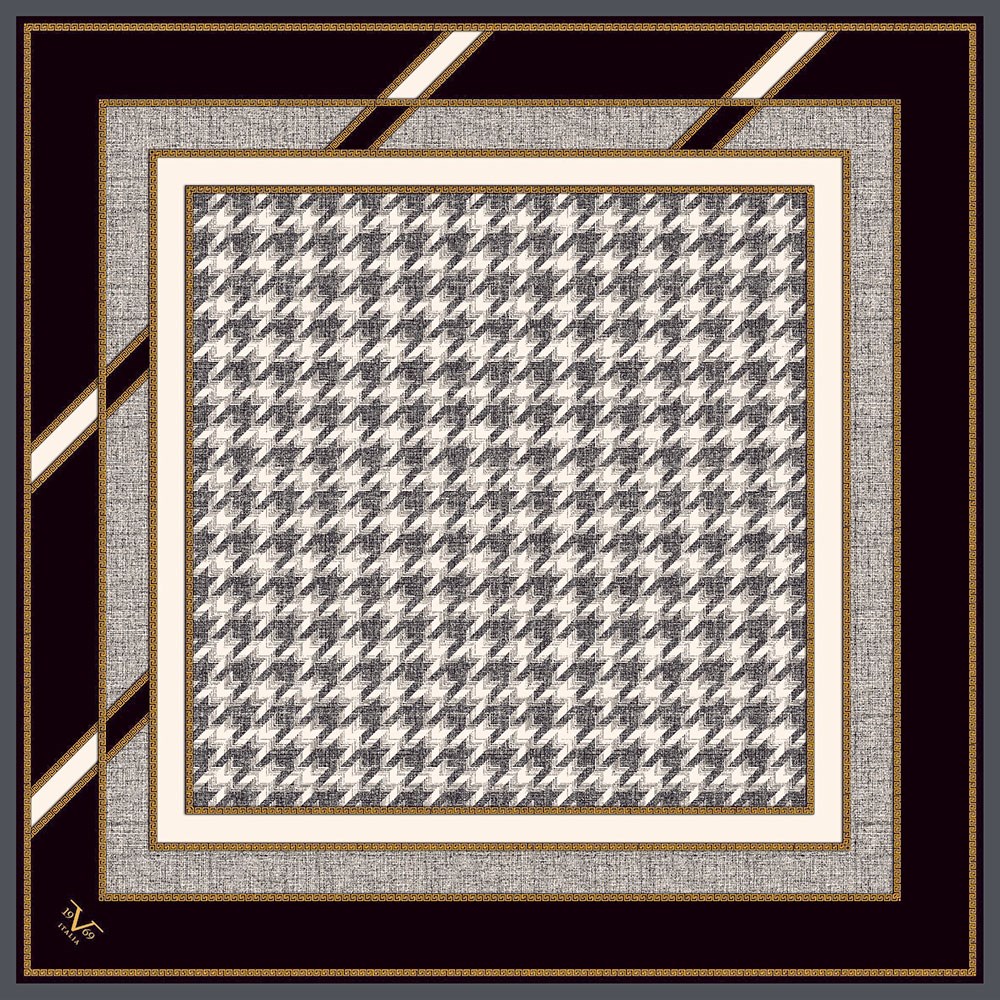 BLACK SERİ EŞARPKazayağı Desen Black Seri Twill Eşarp Askısı ile Birlikte 90x90 cm