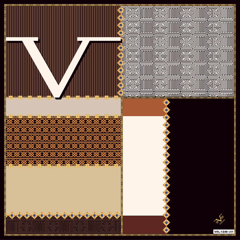 BLACK SERİ EŞARPEtnik Desen Black Seri Twill Eşarp Askısı ile Birlikte 90x90 cm