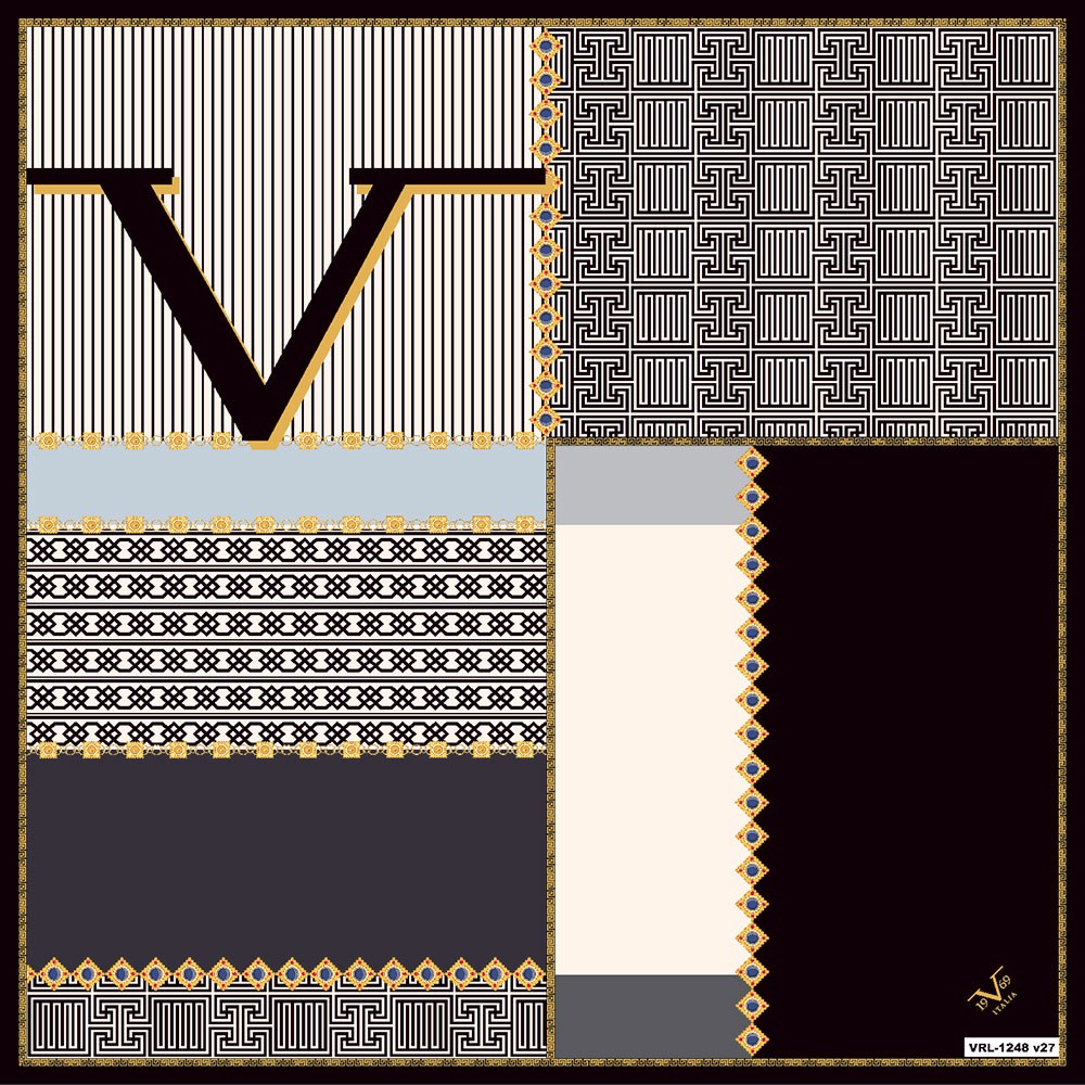 BLACK SERİ EŞARPEtnik Desen Black Seri Twill Eşarp Askısı ile Birlikte 90x90 cm