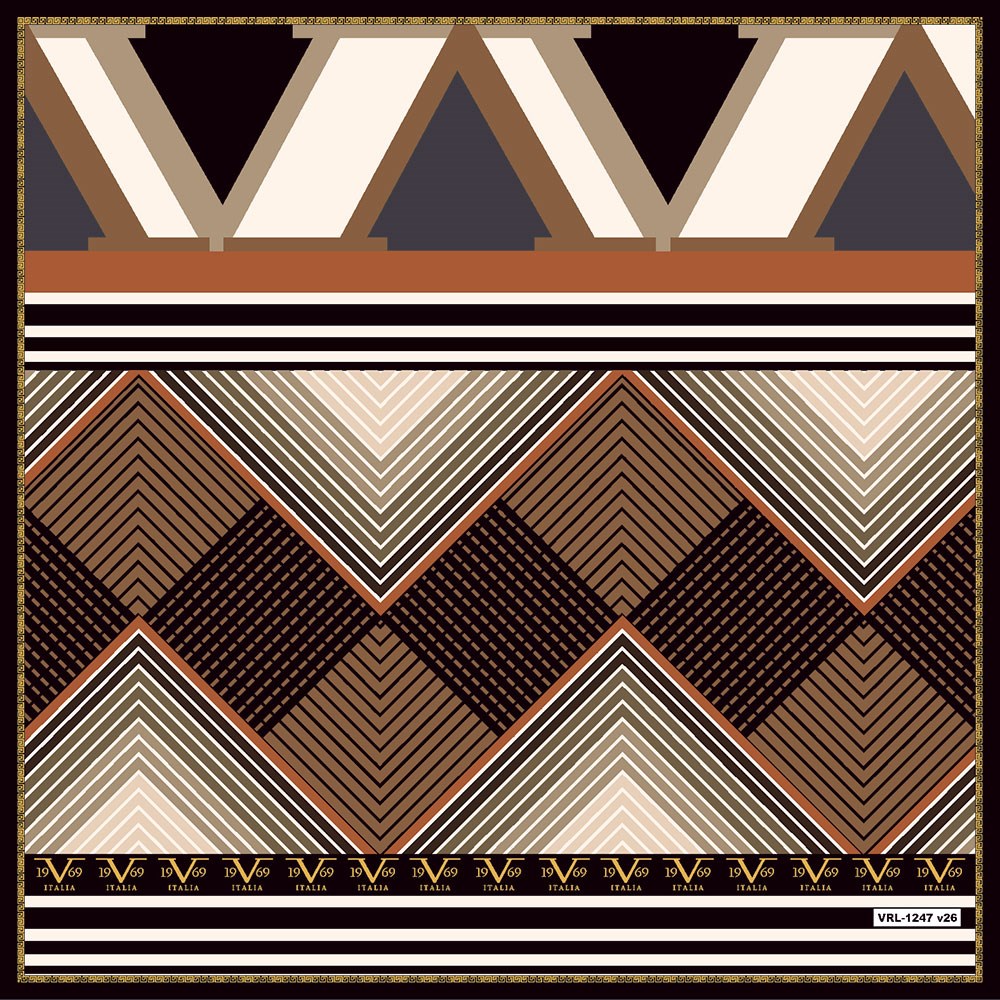 BLACK SERİ EŞARPGeometrik Desen Black Seri Twill Eşarp Askısı ile Birlikte 90x90 cm