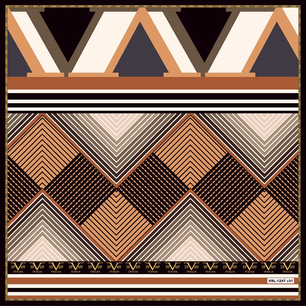BLACK SERİ EŞARPGeometrik Desen Black Seri Twill Eşarp Askısı ile Birlikte 90x90 cm