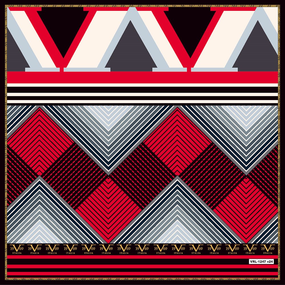 BLACK SERİ EŞARPGeometrik Desen Black Seri Twill Eşarp Askısı ile Birlikte 90x90 cm