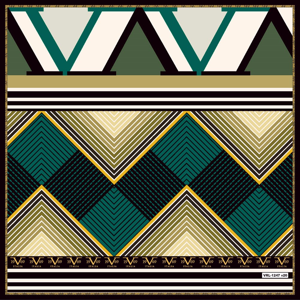 BLACK SERİ EŞARPGeometrik Desen Black Seri Twill Eşarp Askısı ile Birlikte 90x90 cm