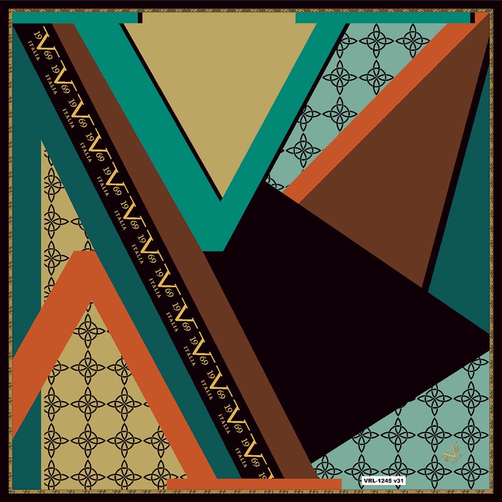 BLACK SERİ EŞARPGeometrik Desen Black Seri Twill Eşarp Askısı ile Birlikte 90x90 cm