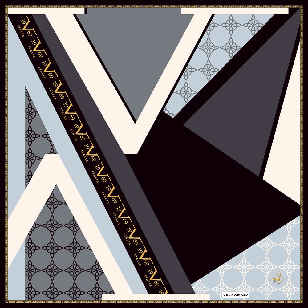 BLACK SERİ EŞARPGeometrik Desen Black Seri Twill Eşarp Askısı ile Birlikte 90x90 cm