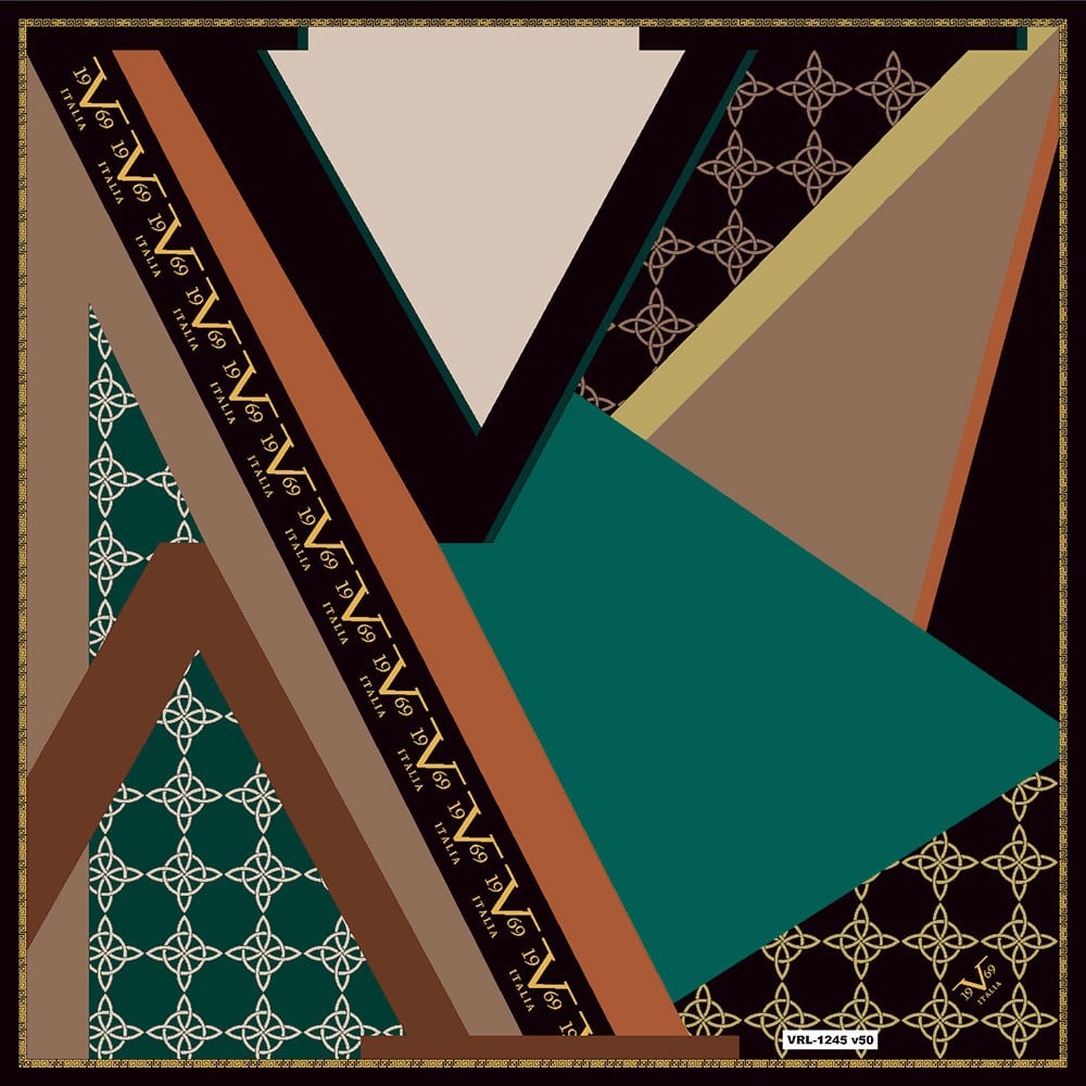 BLACK SERİ EŞARPGeometrik Desen Black Seri Twill Eşarp Askısı ile Birlikte 90x90 cm