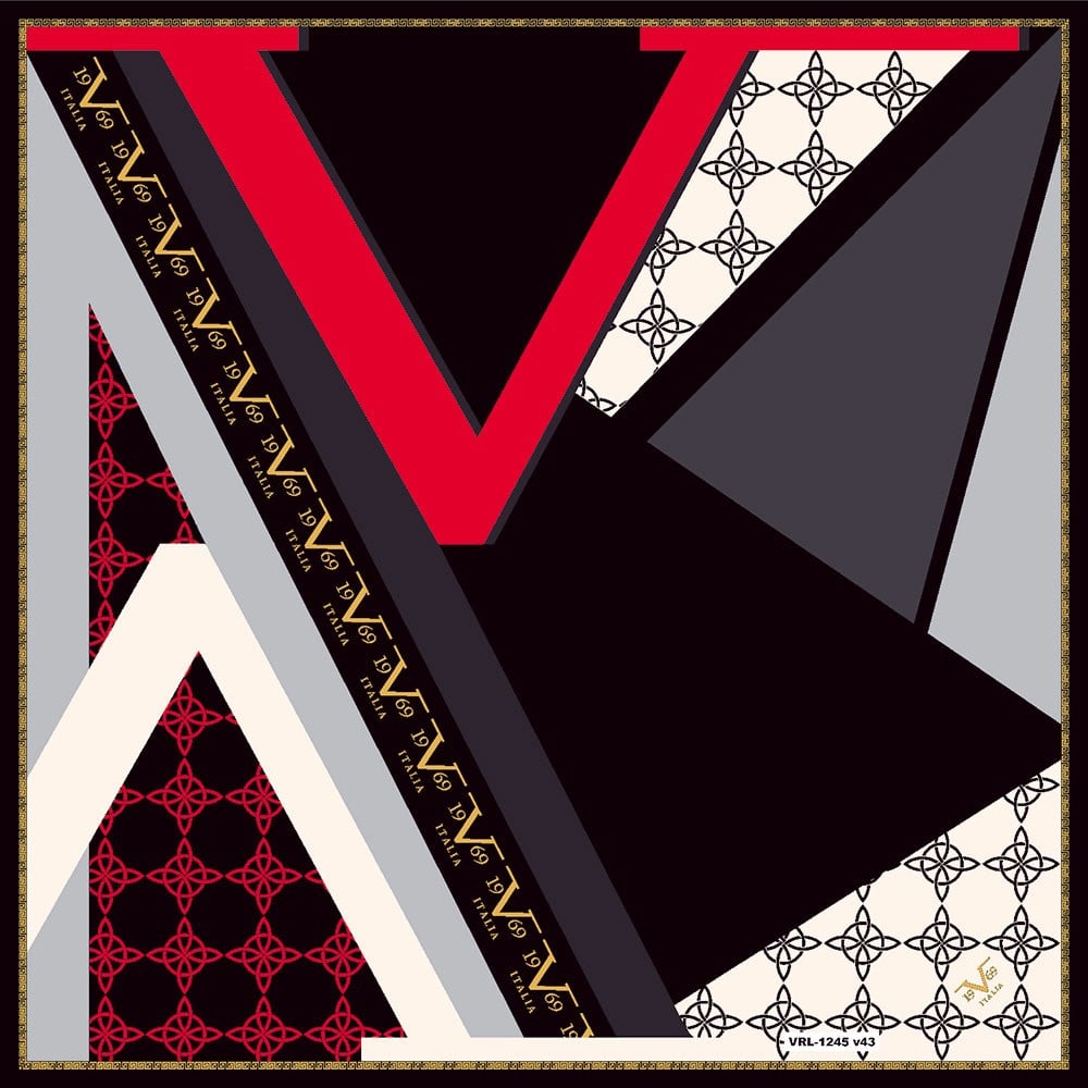 BLACK SERİ EŞARPGeometrik Desen Black Seri Twill Eşarp Askısı ile Birlikte 90x90 cm