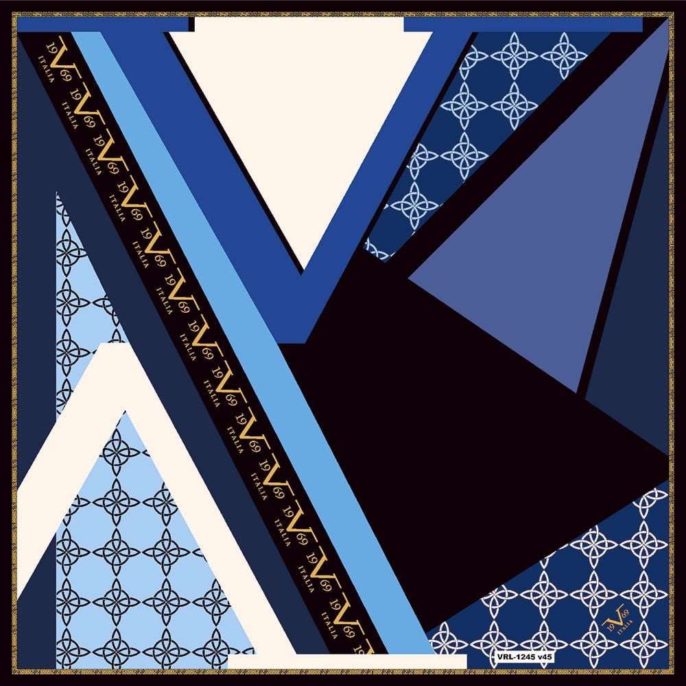 BLACK SERİ EŞARPGeometrik Desen Black Seri Twill Eşarp Askısı ile Birlikte 90x90 cm