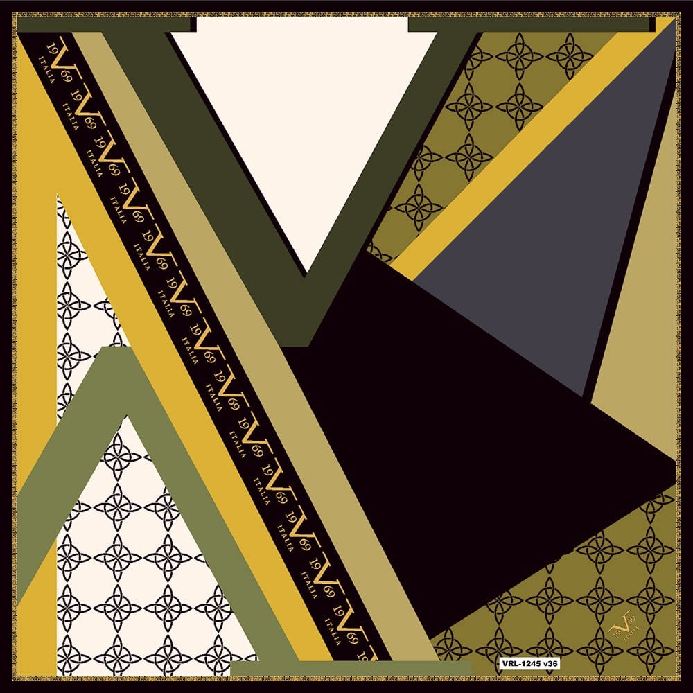 BLACK SERİ EŞARPGeometrik Desen Black Seri Twill Eşarp Askısı ile Birlikte 90x90 cm
