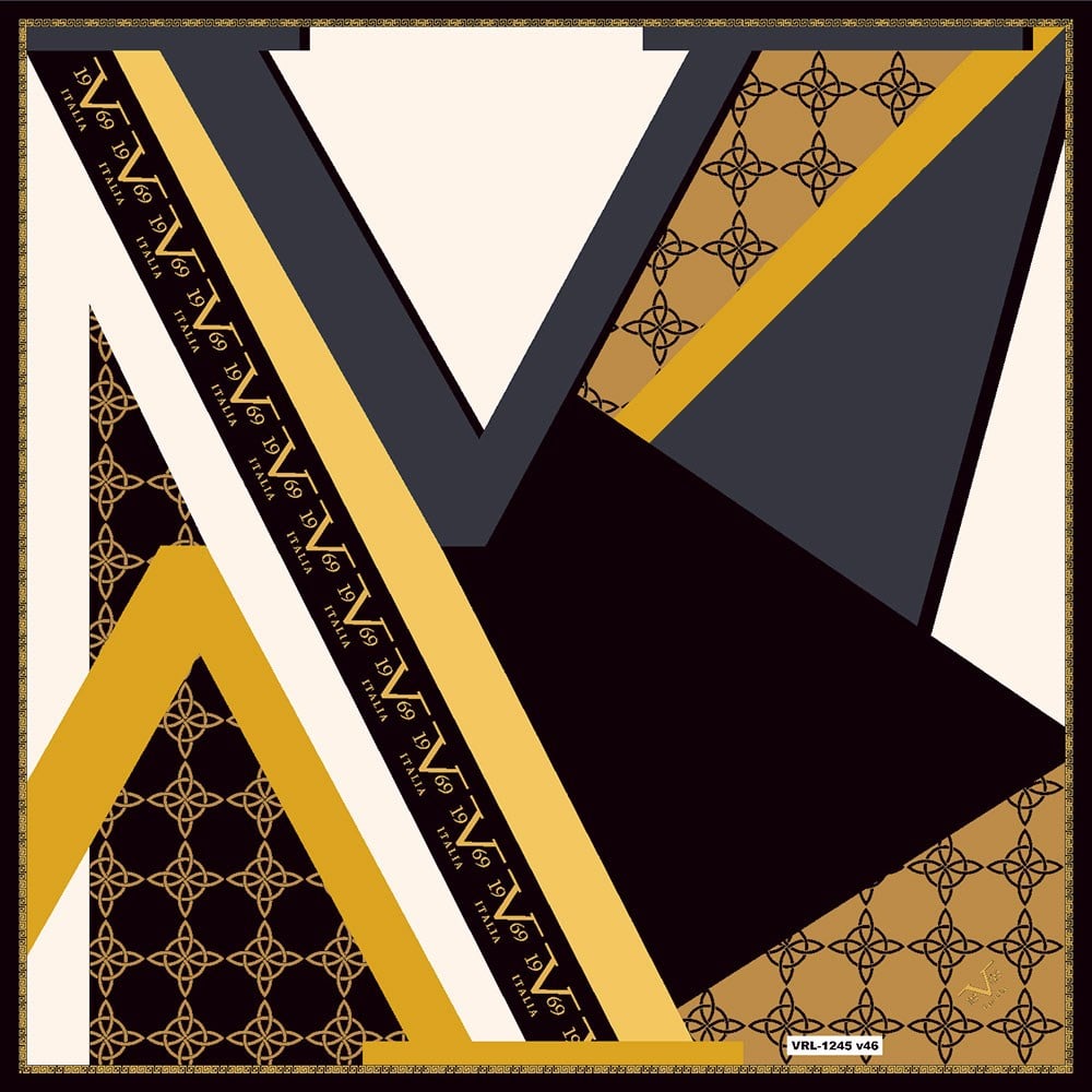 BLACK SERİ EŞARPGeometrik Desen Black Seri Twill Eşarp Askısı ile Birlikte 90x90 cm