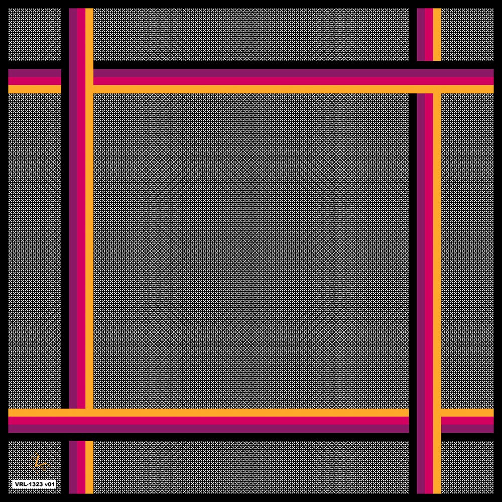 BLACK SERİ EŞARPGeometrik Desen Black Seri Twill Eşarp Askısı ile Birlikte 90x90 cm