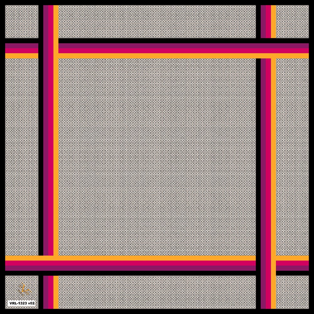 BLACK SERİ EŞARPGeometrik Desen Black Seri Twill Eşarp Askısı ile Birlikte 90x90 cm