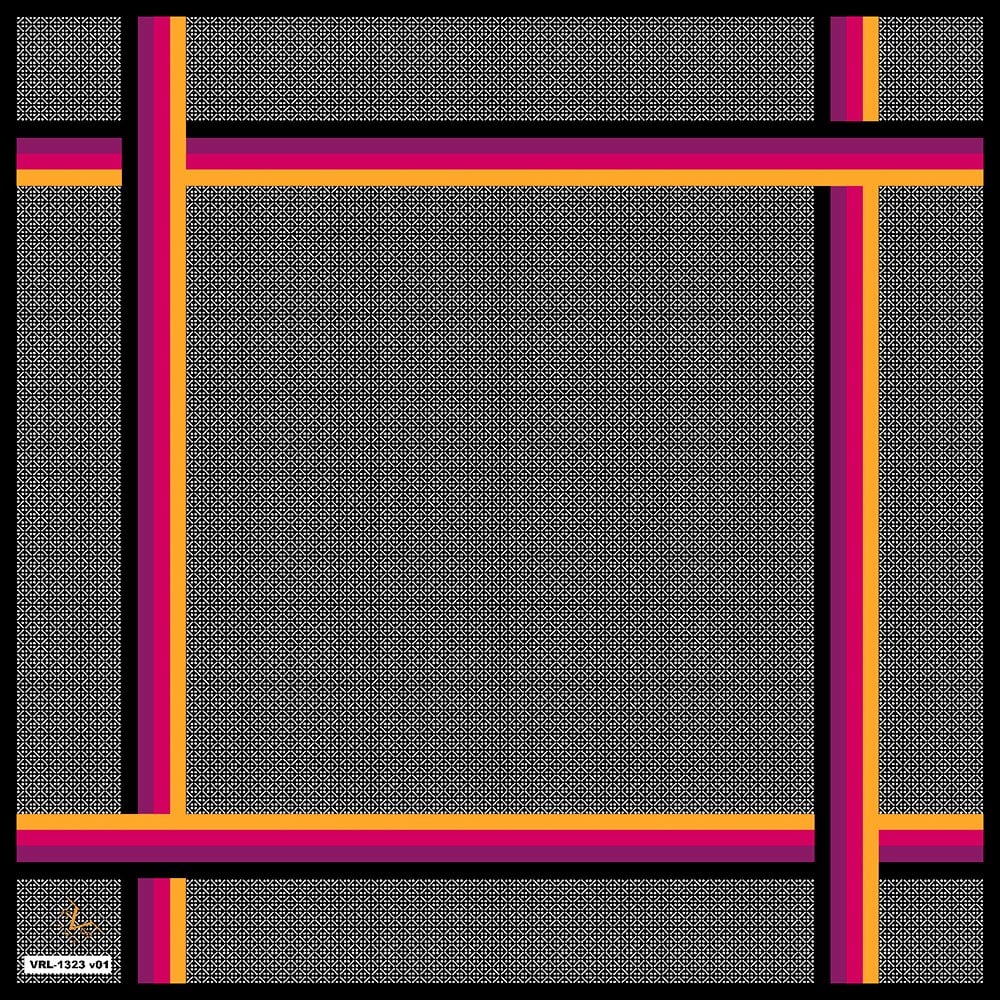 BLACK SERİ EŞARPGeometrik Desen Black Seri Twill Eşarp Askısı ile Birlikte 90x90 cm