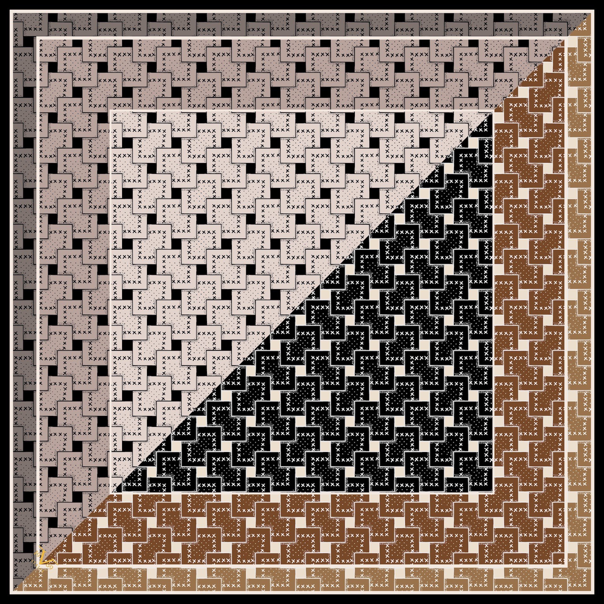 EŞARPDesenli İtalyan Şifon Eşarp Askısı ile Birlikte 90x90 cm