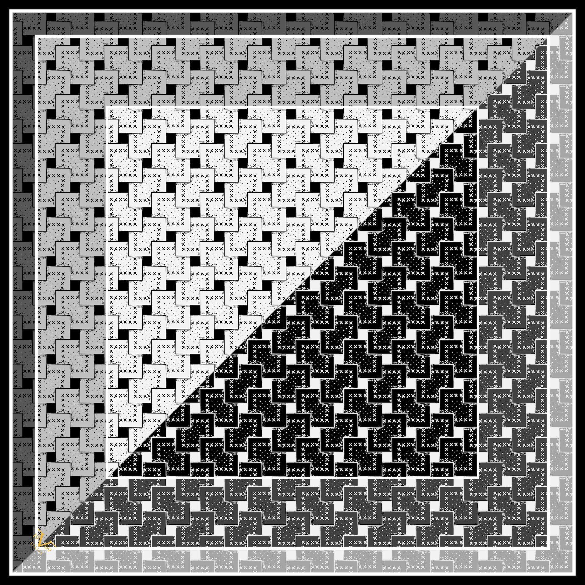 EŞARPDesenli İtalyan Şifon Eşarp Askısı ile Birlikte 90x90 cm