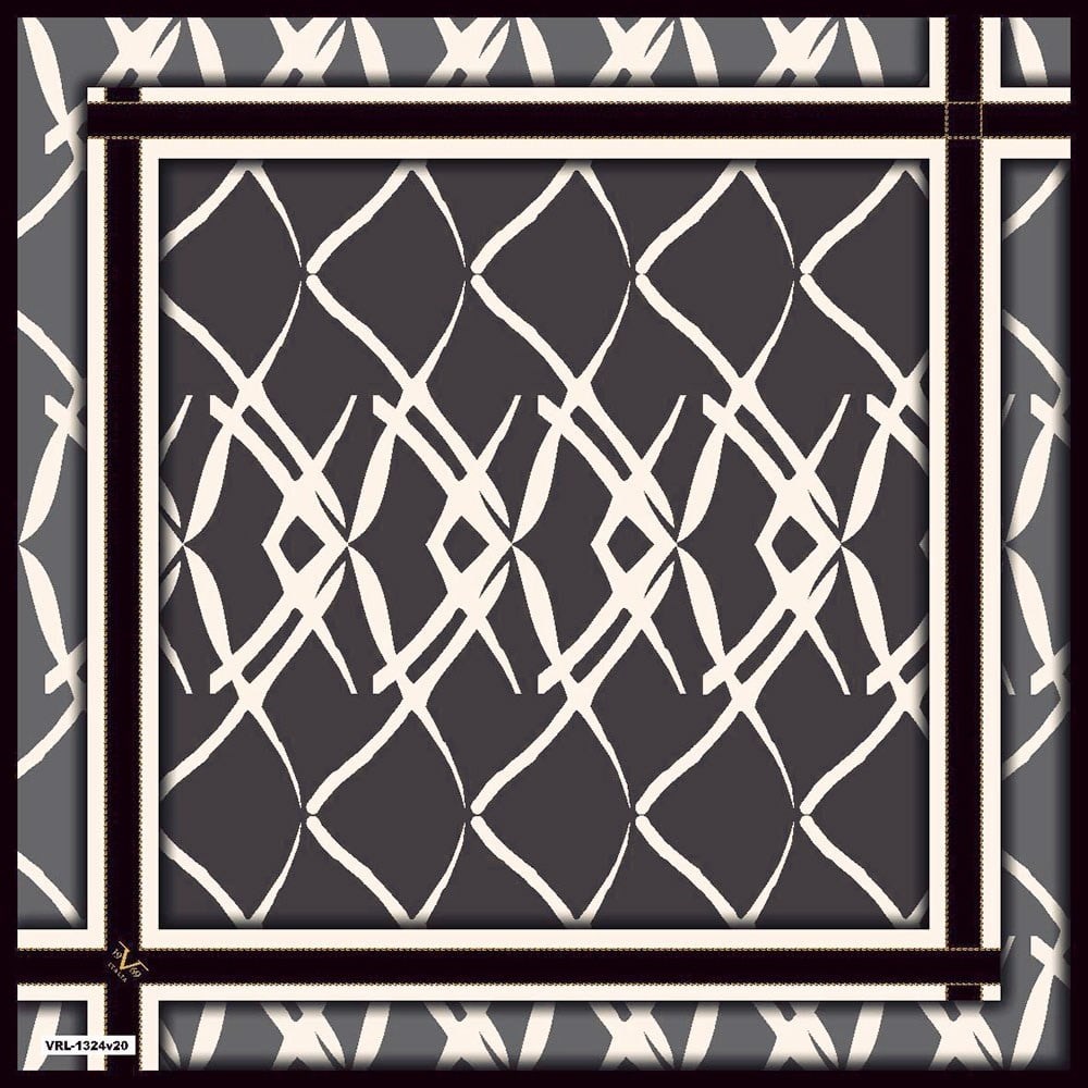 BLACK SERİ EŞARPGeometrik Desen Black Seri Twill Eşarp Askısı ile Birlikte 90x90 cm