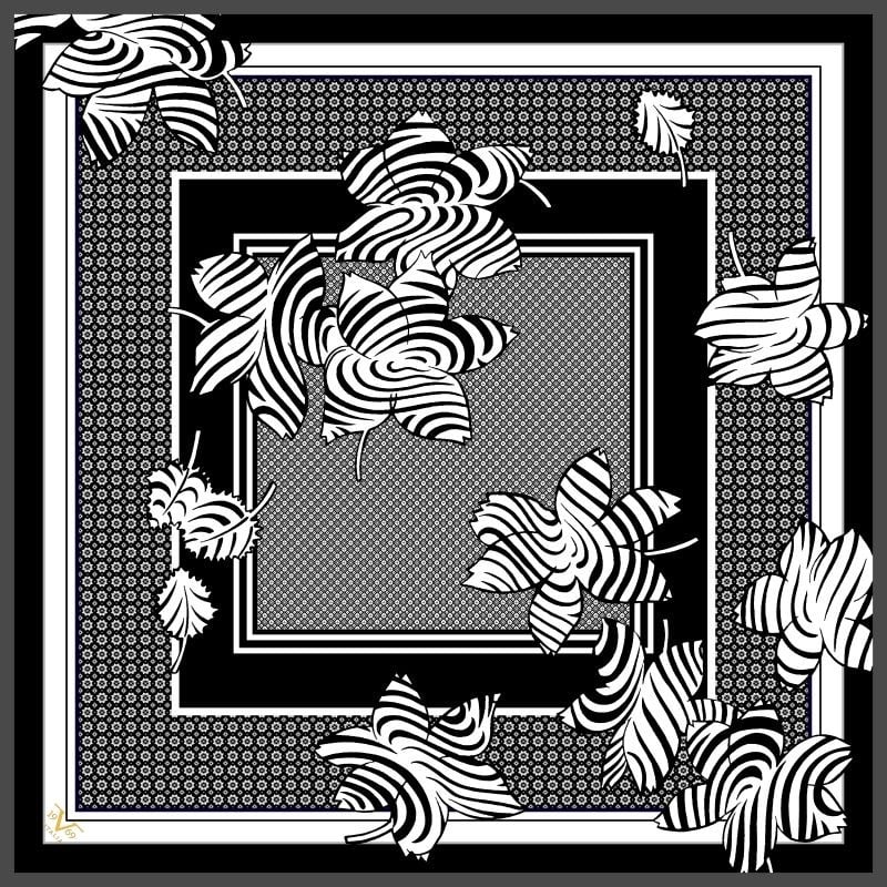 EŞARPÇiçekli Desen İtalyan Şifon Seri Eşarp Askısı ile Birlikte 90x90 cm