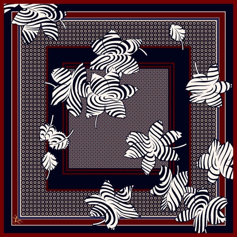 EŞARPÇiçekli Desen İtalyan Şifon Seri Eşarp Askısı ile Birlikte 90x90 cm