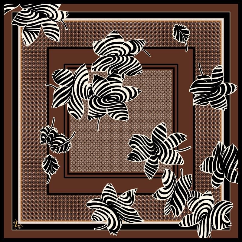 EŞARPÇiçekli Desen İtalyan Şifon Seri Eşarp Askısı ile Birlikte 90x90 cm