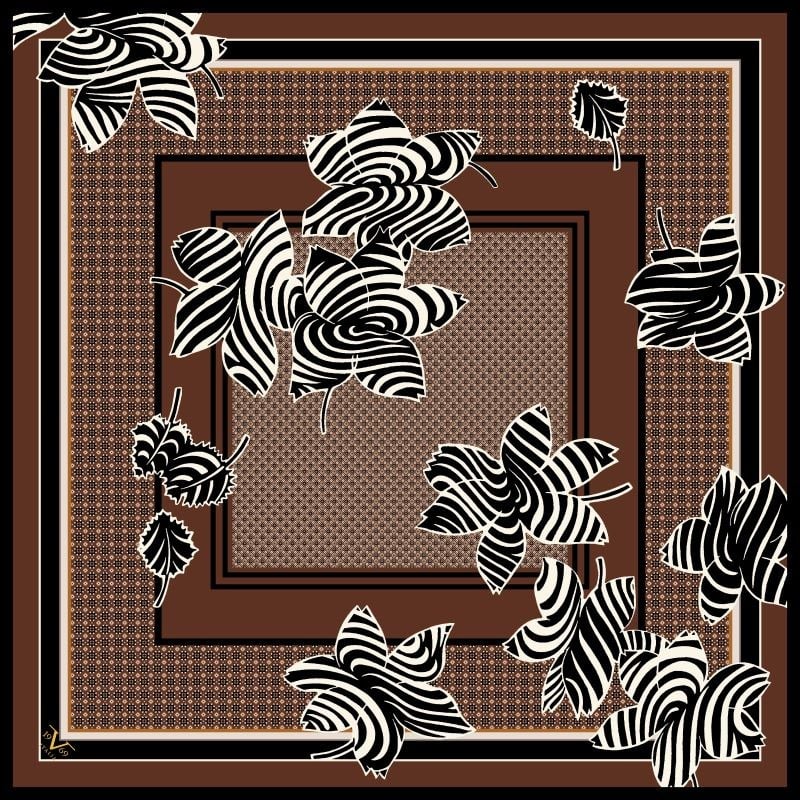 EŞARPÇiçekli Desen İtalyan Şifon Seri Eşarp Askısı ile Birlikte 90x90 cm