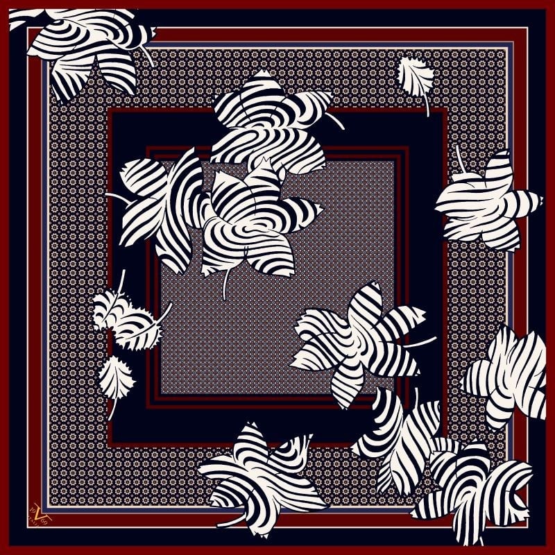 EŞARPÇiçekli Desen İtalyan Şifon Seri Eşarp Askısı ile Birlikte 90x90 cm