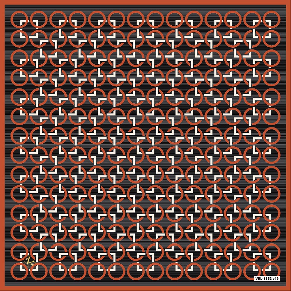 BLACK SERİ EŞARPGeometrik Desen Black Seri Twill Eşarp Askısı ile Birlikte 90x90 cm