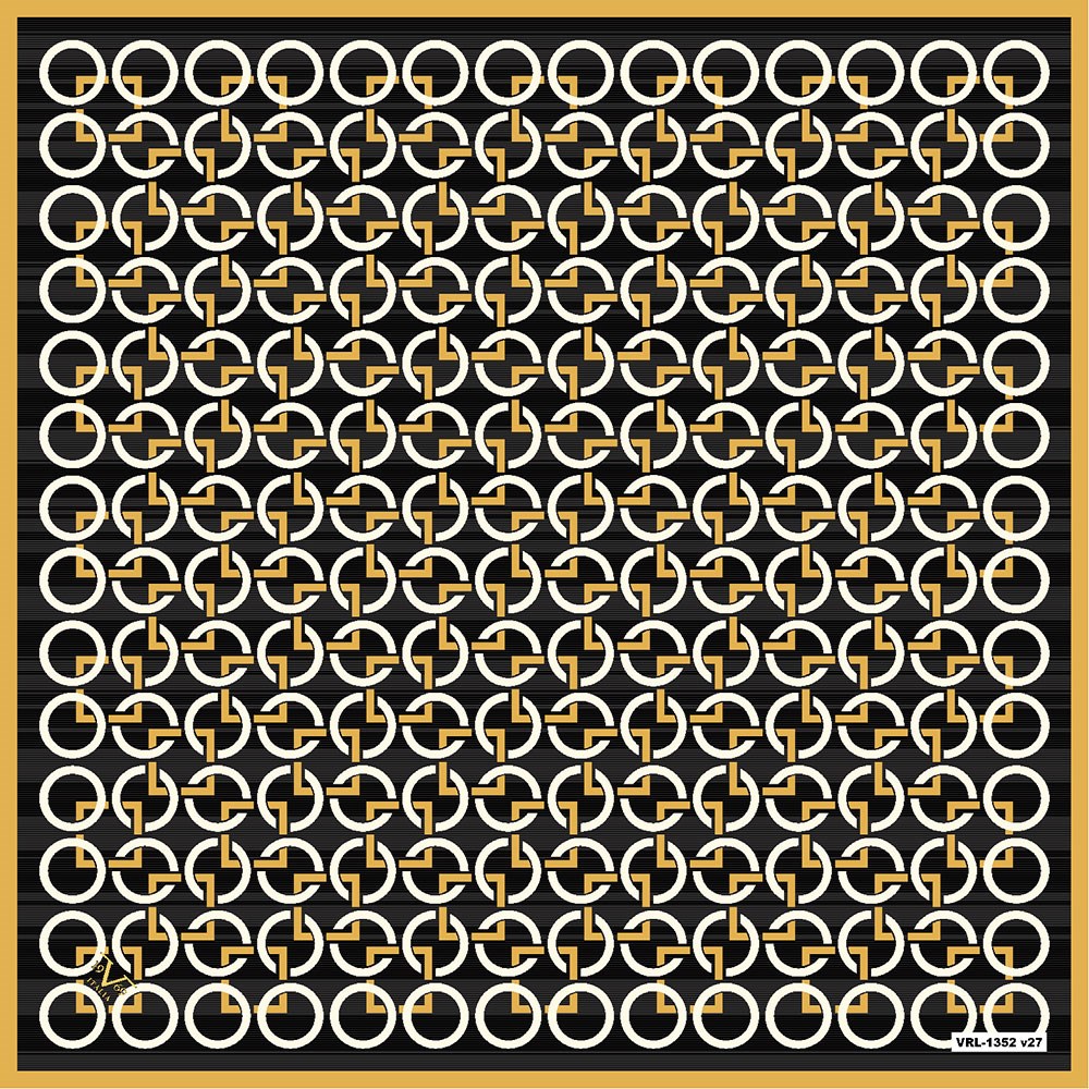 BLACK SERİ EŞARPGeometrik Desen Black Seri Twill Eşarp Askısı ile Birlikte 90x90 cm
