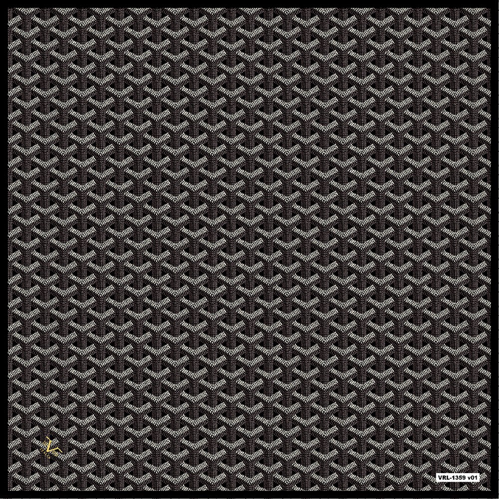 ScarfGeometrik Desen Black Seri Twill Eşarp Askısı ile Birlikte 90x90 cm